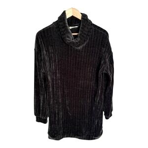 ILLA ILLA Velvet Ribbed Knit Sweater Oversized S Long sleeve Cowl Neck Holiday